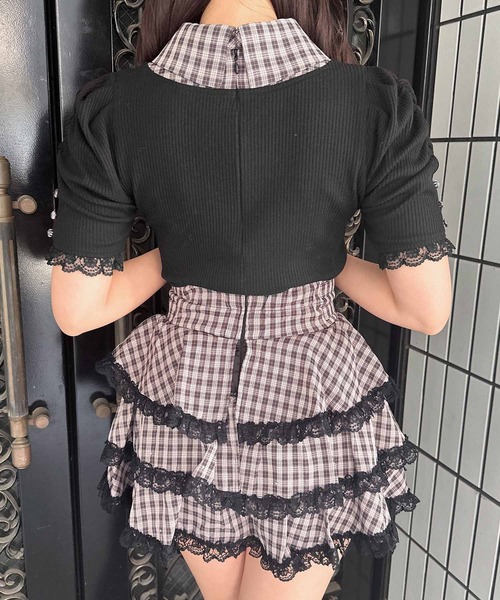 ROJITA（ロジータ）の「【SNSで大バズリ中】キラキラビジューティアードスカート（スカート・レディース・ブラック/ピンク/チェック・FREE）」の10枚目の写真