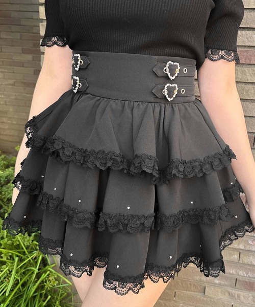 ROJITA（ロジータ）の「【SNSで大バズリ中】キラキラビジューティアードスカート（スカート・レディース・ブラック/ピンク/チェック・FREE）」の5枚目の写真