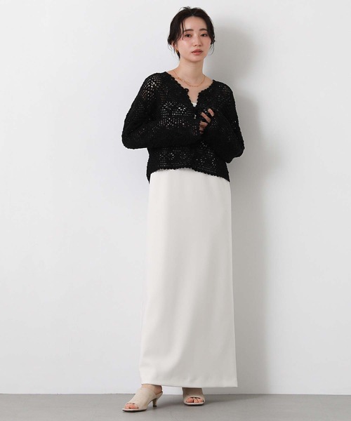 Torrazzo Donna(トラッゾドンナ)の「クロッシェダイヤ柄カーディガン(カーディガン/ボレロ・レディース・ブラック/オフホワイト・FREE)」の14枚目の写真