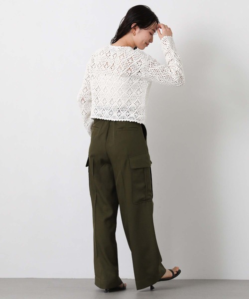 Torrazzo Donna(トラッゾドンナ)の「クロッシェダイヤ柄カーディガン(カーディガン/ボレロ・レディース・ブラック/オフホワイト・FREE)」の5枚目の写真