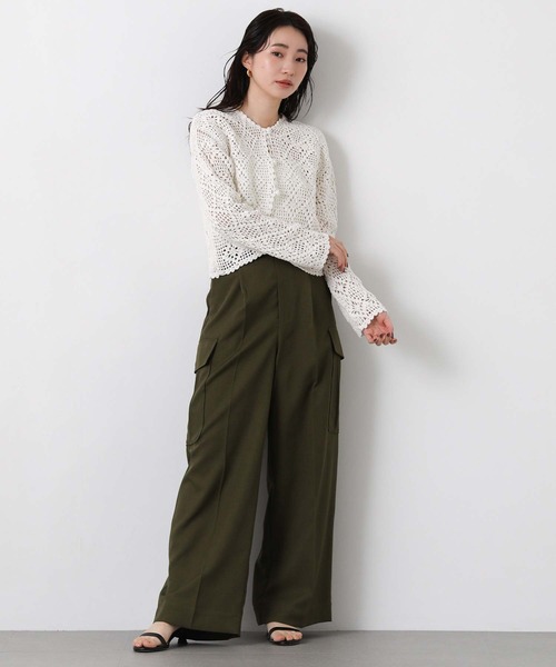 Torrazzo Donna(トラッゾドンナ)の「クロッシェダイヤ柄カーディガン(カーディガン/ボレロ・レディース・ブラック/オフホワイト・FREE)」の6枚目の写真