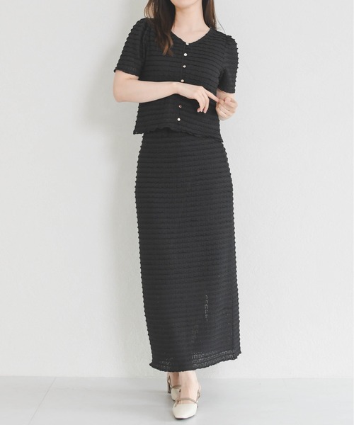 MISCH MASCH(ミッシュマッシュ)の「2026春夏新作 ウェーブラッセルカットトップス(Tシャツ/カットソー・レディース・ホワイト/ブルー/ブラック・フリ-)」の14枚目の写真
