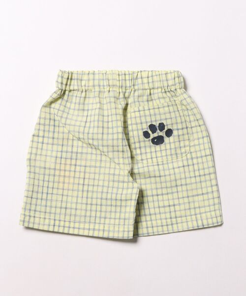 PEANUTS（ピーナッツ）の「SNOOPY スヌーピー ハーフパンツ チェック アップリケ（その他パンツ・キッズ・イエロー・80ｃｍ/90cm）」の2枚目の写真