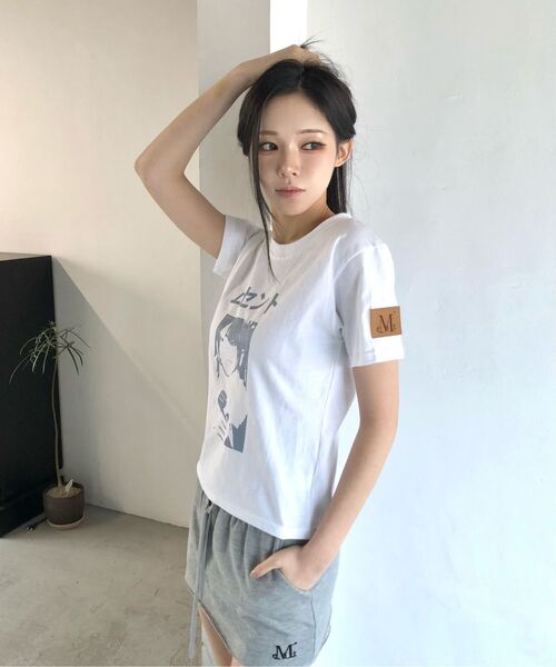 MUCENT(ムセント)の「ユラキレタリング半袖Tシャツ(2カラー)(Tシャツ/カットソー・レディース・ブラック/ホワイト・FREE)」の12枚目の写真