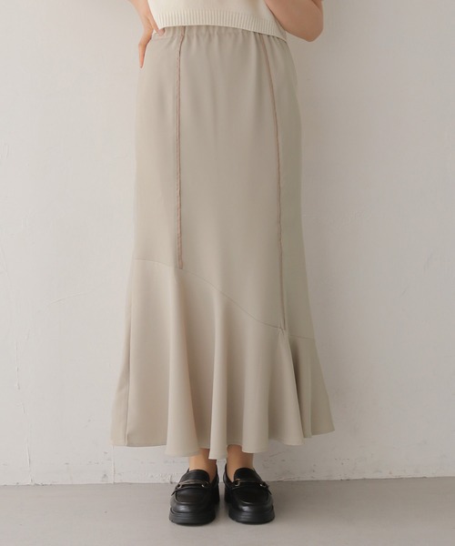 HER CLOSET（ハークローゼット）の「【HER CLOSET】とろみマーメイドスカート（スカート・レディース・ブラック/ブラウン/ベージュ・FREE）」の3枚目の写真