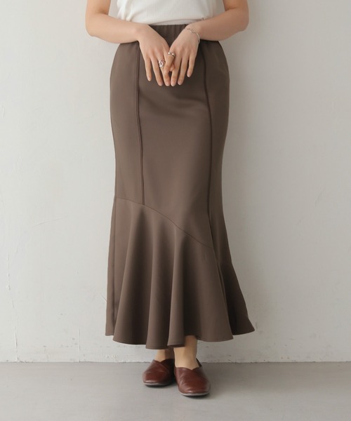 HER CLOSET（ハークローゼット）の「【HER CLOSET】とろみマーメイドスカート（スカート・レディース・ブラック/ブラウン/ベージュ・FREE）」の2枚目の写真