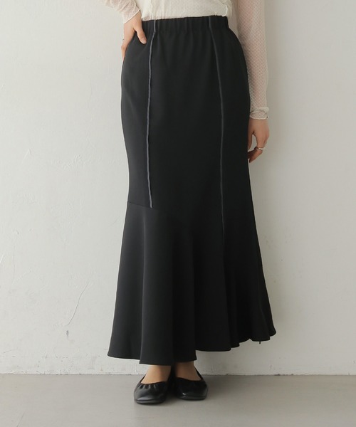 HER CLOSET（ハークローゼット）の「【HER CLOSET】とろみマーメイドスカート（スカート・レディース・ブラック/ブラウン/ベージュ・FREE）」の4枚目の写真