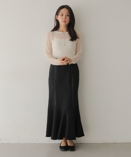 HER CLOSET（ハークローゼット）の「【HER CLOSET】とろみマーメイドスカート（スカート・レディース・ブラック/ブラウン/ベージュ・FREE）」の12枚目の写真