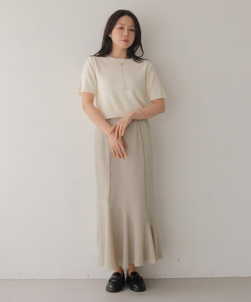 HER CLOSET（ハークローゼット）の「【HER CLOSET】とろみマーメイドスカート（スカート・レディース・ブラック/ブラウン/ベージュ・FREE）」の14枚目の写真