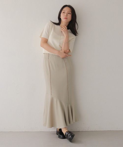 HER CLOSET（ハークローゼット）の「【HER CLOSET】とろみマーメイドスカート（スカート・レディース・ブラック/ブラウン/ベージュ・FREE）」の16枚目の写真