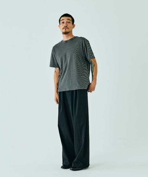 THE BOLDMAN(ザ ボールドマン)の「Summer Wool Tee - mini / サマーウールTシャツ(Tシャツ/カットソー・メンズ・ホワイト/ブラック×グレー/ブラック・MEDIUM/LARGE)」の7枚目の写真