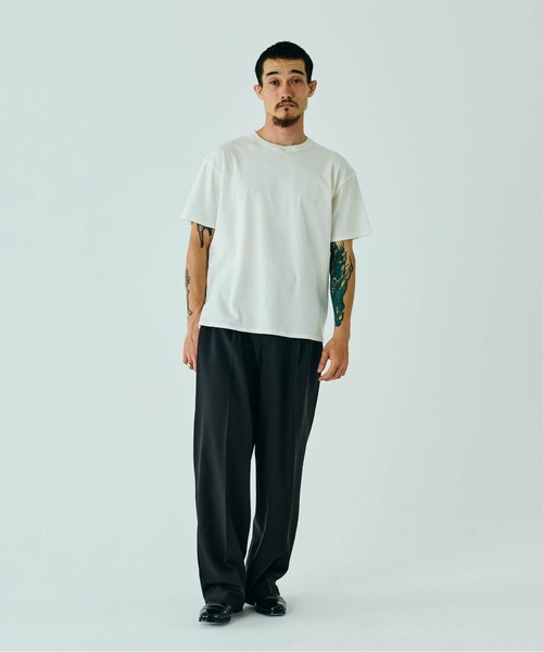 THE BOLDMAN(ザ ボールドマン)の「Summer Wool Tee - mini / サマーウールTシャツ(Tシャツ/カットソー・メンズ・ホワイト/ブラック×グレー/ブラック・MEDIUM/LARGE)」の14枚目の写真
