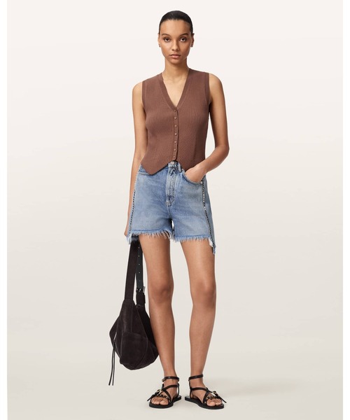 ALLSAINTS(オールセインツ)の「CRUZ RIBBED KNITTED WAISTCOAT | CRUZ リブ ニット ウエストコート(ベスト・レディース・ブラウン系その他・XS/M/S)」の4枚目の写真