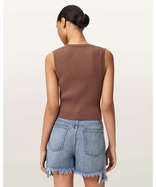 ALLSAINTS(オールセインツ)の「CRUZ RIBBED KNITTED WAISTCOAT | CRUZ リブ ニット ウエストコート(ベスト・レディース・ブラウン系その他・XS/M/S)」の6枚目の写真