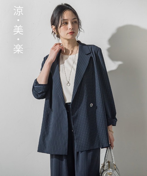 LAUTREAMONT(ロートレアモン)の「【涼・美・楽】テーラードジャケット≪13号あり≫(テーラードジャケット・レディース・ブラック/ベージュ/ブラウン/ダークネイビー・9号/11号/13号)」の4枚目の写真