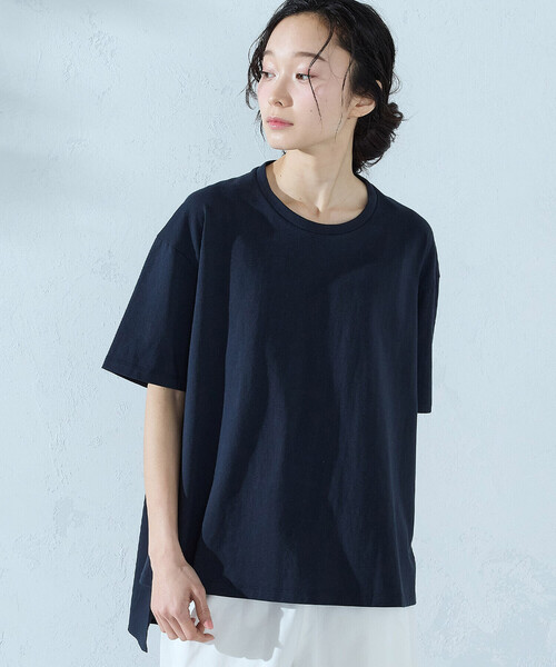 ONIGIRI(オニギリ)の「バックフレア Tシャツ(Tシャツ/カットソー・レディース・ネイビー/オフホワイト・FREE)」の15枚目の写真