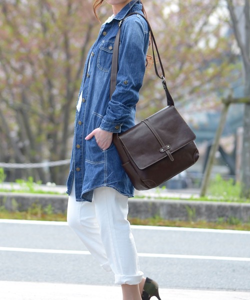 Jamale（ジャマレ）の「[Jamal] 牛革ショルダーバッグ（ショルダーバッグ・レディース・ブラウン/ブラック/ダークブラウン・FREE）」の3枚目の写真