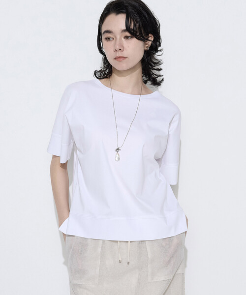K.T KIYOKO TAKASE（キヨコタカセ）の「クールタッチコットンスムース Tシャツ（Tシャツ/カットソー・レディース・ホワイト/グレイッシュベージュ/ブラック・9号）」の6枚目の写真