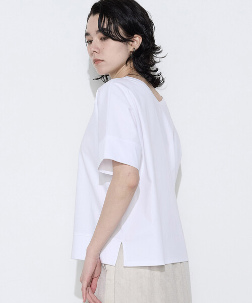 K.T KIYOKO TAKASE（キヨコタカセ）の「クールタッチコットンスムース Tシャツ（Tシャツ/カットソー・レディース・ホワイト/グレイッシュベージュ/ブラック・9号）」の7枚目の写真