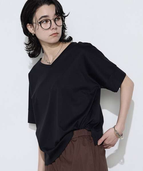 K.T KIYOKO TAKASE（キヨコタカセ）の「クールタッチコットンスムース Tシャツ（Tシャツ/カットソー・レディース・ホワイト/グレイッシュベージュ/ブラック・9号）」の12枚目の写真