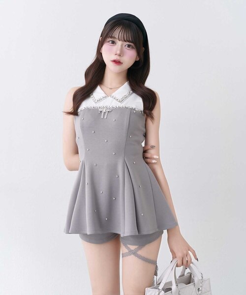 OLIVE des OLIVE(オリーブデオリーブ)の「【Belle Charme】Ribbon Strap Short Pants(その他パンツ・レディース・ブラック/グレー/ベージュ・FREE)」の3枚目の写真