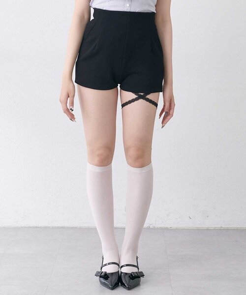OLIVE des OLIVE(オリーブデオリーブ)の「【Belle Charme】Ribbon Strap Short Pants(その他パンツ・レディース・ブラック/グレー/ベージュ・FREE)」の7枚目の写真