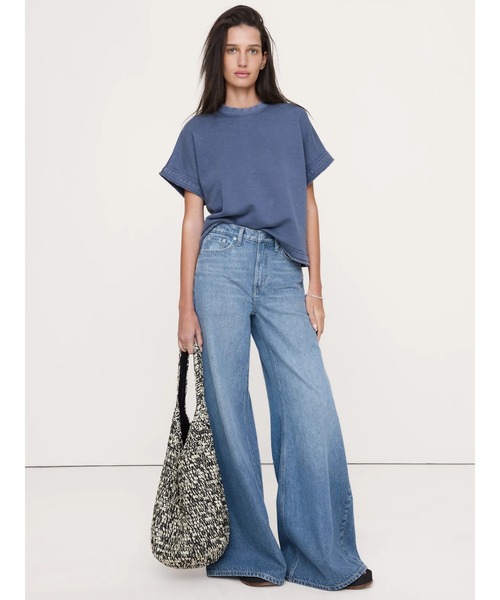 Banana Republic(バナナリパブリック)の「テリー スウェットシャツ Tシャツ(Tシャツ/カットソー・レディース・インディゴブルー/ピンク・L/M/S/XS)」の1枚目の写真