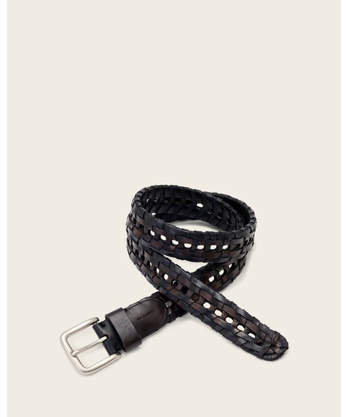ALLSAINTS(オールセインツ)の「MAC WOVEN LEATHER BELT | MAC ウーブン レザー ベルト(ベルト・メンズ・ブラック・30/32)」の1枚目の写真