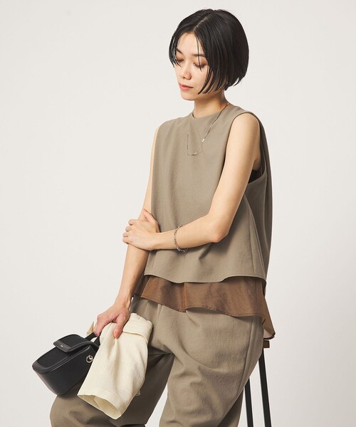 green label relaxing（グリーンレーベルリラクシング）の「【結論シリーズ】ダブルフレアオールインワン マシンウォッシャブル 通気性 ストレッチ（つなぎ/オールインワン・レディース・オレンジ系その他/ネイビー/モカ/ブラック・SHORT/TALL/38/36）」の15枚目の写真