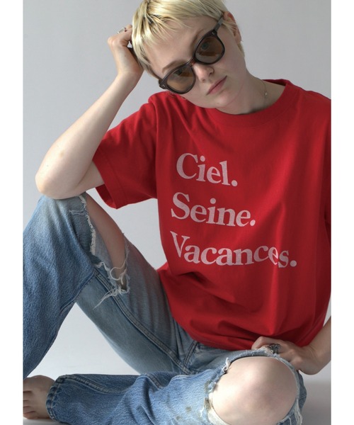 Revo.（レボ）の「【TRICOMER/トリコメル】ロゴTシャツ / プリントTシャツ（Tシャツ/カットソー・レディース・ホワイト系3/ホワイト系5/ナチュラル/ホワイト系/ホワイト系1/ホワイト系2/アイボリー/ホワイト系7/ブラック系/ベージュ/オレンジ/ホワイト系4/ホワイト系6/ブラック系1/ダークネイビー/レッド・FREE）」の15枚目の写真