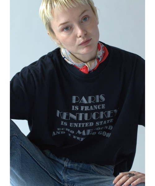 Revo.（レボ）の「【TRICOMER/トリコメル】ロゴTシャツ / プリントTシャツ（Tシャツ/カットソー・レディース・ホワイト系3/ホワイト系5/ナチュラル/ホワイト系/ホワイト系1/ホワイト系2/アイボリー/ホワイト系7/ブラック系/ベージュ/オレンジ/ホワイト系4/ホワイト系6/ブラック系1/ダークネイビー/レッド・FREE）」の14枚目の写真