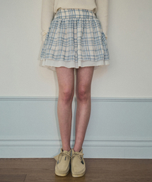Fog check mini skirt_Light beige(O25-SK02)