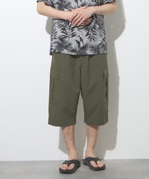 【NAVY / ネイビー】 マットクロス ルーズシルエット ドローコード カーゴショーツ