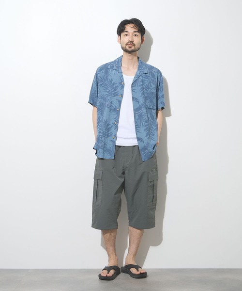 NAVY(ネイビー)の「【NAVY / ネイビー】 マットクロス ルーズシルエット ドローコード カーゴショーツ(カーゴパンツ・メンズ・ブラック/オリーブ/チャコール・M/L/XL)」の11枚目の写真