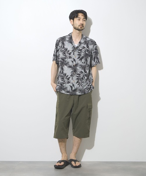 NAVY(ネイビー)の「【NAVY / ネイビー】 マットクロス ルーズシルエット ドローコード カーゴショーツ(カーゴパンツ・メンズ・ブラック/オリーブ/チャコール・M/L/XL)」の13枚目の写真