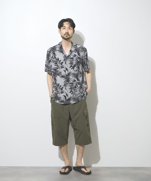 NAVY(ネイビー)の「【NAVY / ネイビー】 マットクロス ルーズシルエット ドローコード カーゴショーツ(カーゴパンツ・メンズ・ブラック/オリーブ/チャコール・M/L/XL)」の14枚目の写真