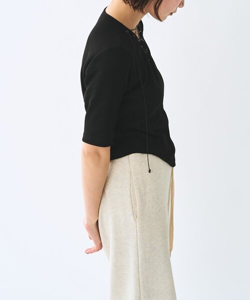 Whim Gazette(ウィムガゼット)の「<WEB限定>【Nuition】レースアッププルオーバー(Tシャツ/カットソー・レディース・グレー/ブラック・FREE)」の9枚目の写真