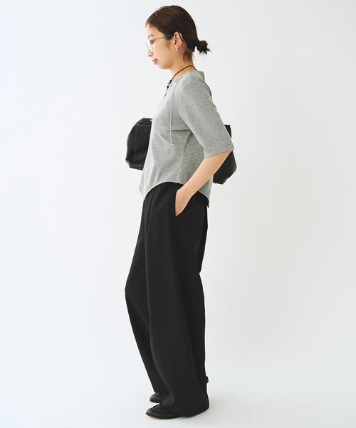 Whim Gazette(ウィムガゼット)の「<WEB限定>【Nuition】レースアッププルオーバー(Tシャツ/カットソー・レディース・グレー/ブラック・FREE)」の14枚目の写真