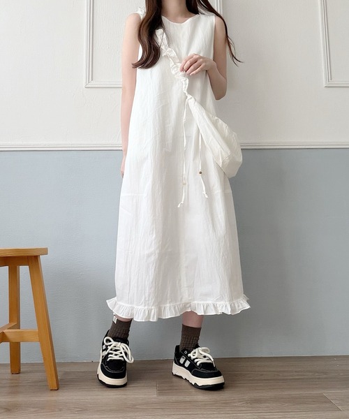 Nana(ナナ)の「ギャザーバッグ付きノースリーブワンピース(ワンピース・レディース・ホワイト・FREE)」の15枚目の写真