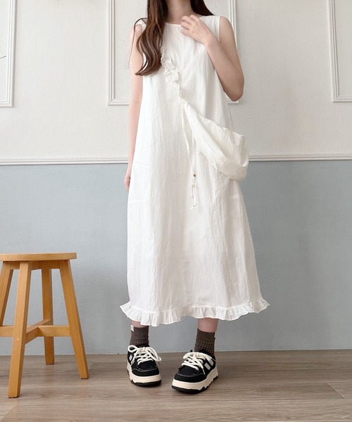 Nana(ナナ)の「ギャザーバッグ付きノースリーブワンピース(ワンピース・レディース・ホワイト・FREE)」の21枚目の写真