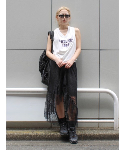 Ungrid（アングリッド）の「レースティアードスカート（スカート・レディース・ブラック/オフホワイト・FREE）」の19枚目の写真