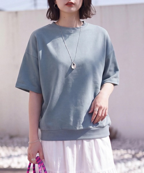SELECT LEVERY(セレクトリベリー)の「ミニ裏毛プルオーバー(Tシャツ/カットソー・レディース・オフホワイト/ダークグレー/ミント/パープル・LARGE/MEDIUM)」の3枚目の写真