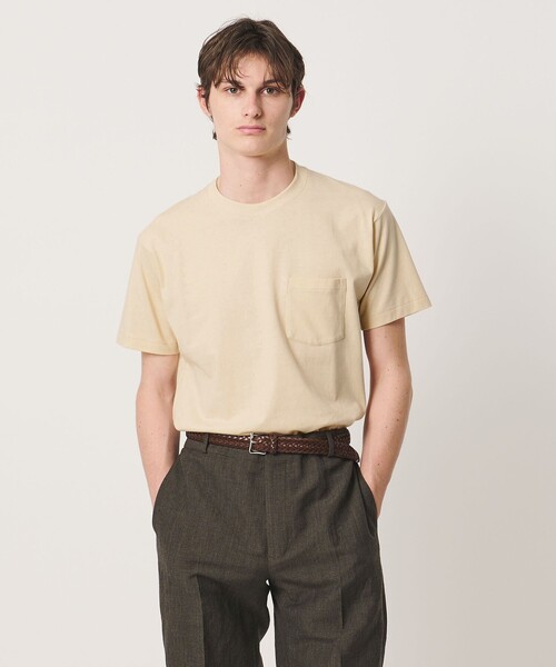 UNITED ARROWS(ユナイテッドアローズ)の「サンホーキンコットン テンジク ポケット Tシャツ(Tシャツ/カットソー・メンズ・オレンジ/ホワイト/ナチュラル/ケリーグリーン・L/S/M/XL)」の2枚目の写真