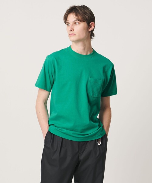 UNITED ARROWS(ユナイテッドアローズ)の「サンホーキンコットン テンジク ポケット Tシャツ(Tシャツ/カットソー・メンズ・オレンジ/ホワイト/ナチュラル/ケリーグリーン・L/S/M/XL)」の3枚目の写真