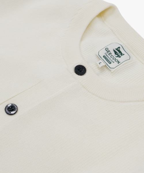 GEECOON(ジークーン)の「ビスコースラウンドハーフニットカーディガン GEE265-106 アイボリー(Tシャツ/カットソー・メンズ・アイボリー・LARGE/X-LARGE)」の4枚目の写真