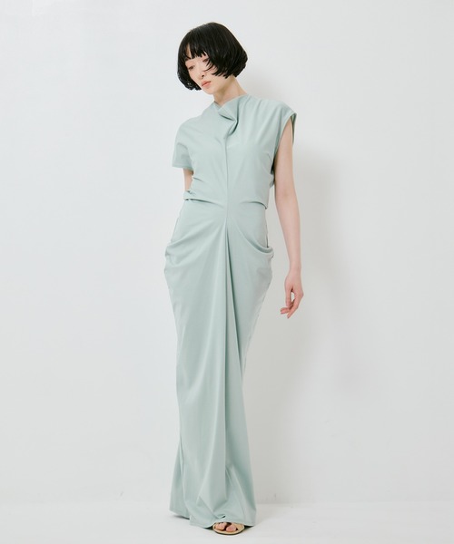 IHNN(イン)の「【IHNN/イン】《STUDIOUS別注》WHIFFLING DRESS/ウィフリングドレス(ドレス・レディース・ミント/オレンジ・38/36)」の2枚目の写真