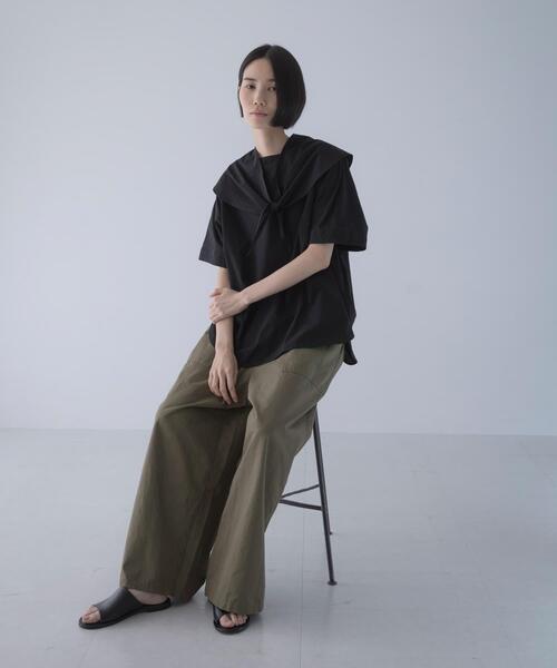 かぐれ(カグレ)の「スカーフプルオーバー(シャツ/ブラウス・レディース・ネイビー/ブラック・FREE)」の4枚目の写真