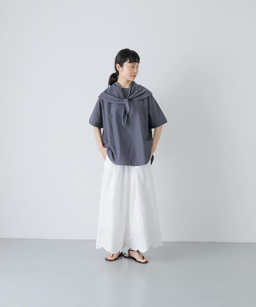 かぐれ(カグレ)の「スカーフプルオーバー(シャツ/ブラウス・レディース・ネイビー/ブラック・FREE)」の6枚目の写真