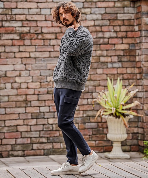 CAMBIO(カンビオ)の「mn3256-Flexiguard Chenille Knit Curved Neck Pullover クルーネックプルオーバーニット(A71126cmb)(ニット/セーター・メンズ・ブルーグリーン/ブラック/パープル/チャコール/キナリ・L/M/S)」の19枚目の写真