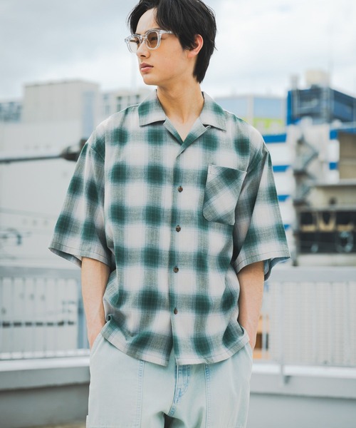 niko and...(ニコアンド)の「ドライタッチオンブレーシャツ(シャツ/ブラウス・メンズ・ブルー/ブラック/グリーン・MEDIUM/LARGE)」の2枚目の写真